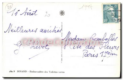 Dinard — Przystań dla łodzi zielonych — CAF — Rewers