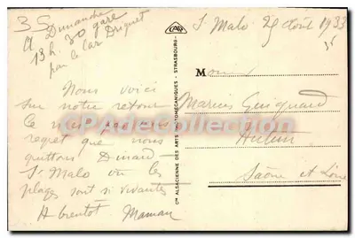 Dinard - Wyspa Malouine — Stara pocztówka nr 15, wydawca Alsatienne des Arts Photomécaniques — Rewers