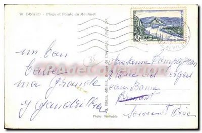 Dinard - plaża i punkt Moulinet — G. Réaunt, wydawca, Paryż — Rewers