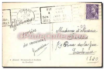 Dinard - Promenada i skały Moulinet — wydawca E.A.A. n°6 — Rewers