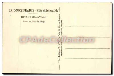 Dinard — Escenas y Juegos en la Playa — Les Éditions d'Art YVCII, París — Reverso