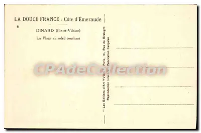 Dinard (Ille-et-Vilaine) — Plaża w zachodzącym słońcu — Wydawnictwo Art YVON — Rewers