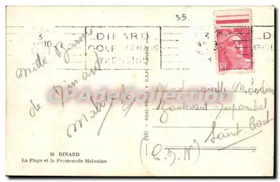 Dinard — La Playa y la Promenade Malouine — Cap — Reverso