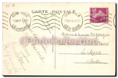 Dinard - De Strand van l'Ecluse en het Zwembad — Kust van Esmeraald, onbekende uitgever, nr. 134 — Achterkant