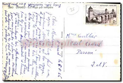 Dinard — Plaża pod burzę — Wydawnictwo ME-333, nr 3843 — Rewers