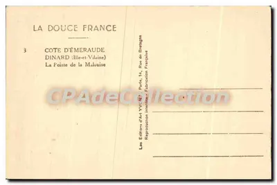 La Pointe de la Malouine — Dinard (Ille-et-Vilaine) — Wydawnictwo Sztuki YVC-NI — Rewers