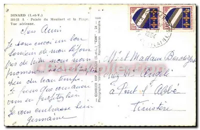Vista aérea de Dinard — Ponta do Moulinet e a Praia — editor CIM, n° 184-31 A — Verso