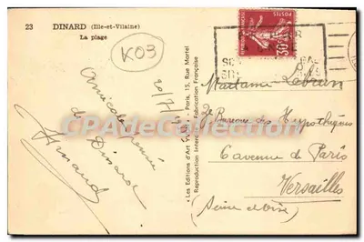 Dinard (Ille-et-Vilaine) — Plaża — Wydawnictwo Art Yvain — Rewers