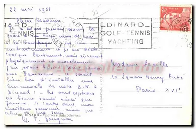 Widok Dinard — Zatoka Saint-Servan — Stara pocztówka z kolekcji — Rewers