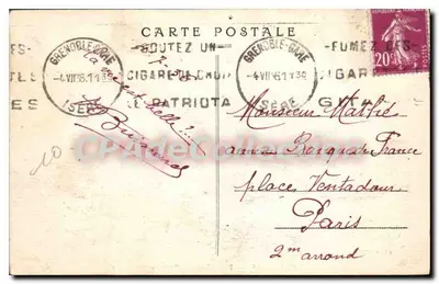 Grenoble — Ogólny widok, Isère i Alpy — Cl. A. V. n° 027 — Rewers