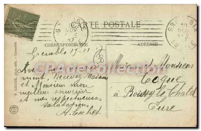 Grenoble — Jardim dos Duques — Estátua equestre de Philis de la Charce, heroína duquesa — Verso