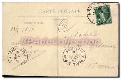 Grenoble - Isère na Quai Perrière, świątynia Świętej Marii z Góry i Święty Eynard — Cliché A. V., kolekcja L. P., Grenoble — Rewers
