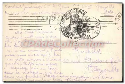 Grenoble — Widok nocny na miasto i Alpy — C. Baffort, Grenoble, n°180 — Rewers