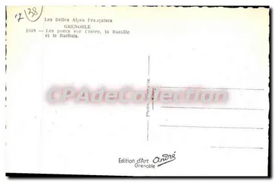 Grenoble — Mosty nad Isère, Bastilla i Rachais — Wydawnictwo Artystyczne André, Grenoble — Rewers