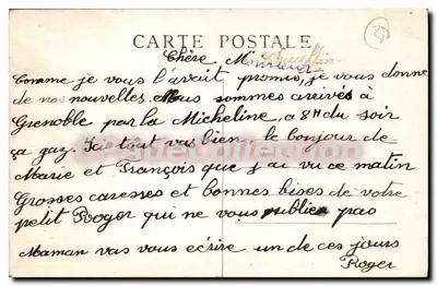 Grenoble à noite e a cadeia dos Alpes — CL.A.V. n° 0269 — Verso