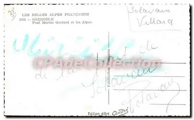 Grenoble — Pont Marius Gontard e as Alpes — Edição de Arte André — Verso