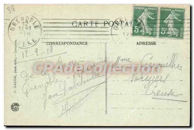 Grenoble — la Tronche, l'Île-Verte et la Chaîne des Alpes — E. Gaude, fot. — asyst. — Rewers