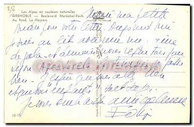Grenoble — Bulwary Maréchal-Foch — Alpy w naturalnych kolorach — Rewers