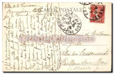 Grenoble — La Tronche — L'Île Verte y la Cadena de las Alpes — P. G. fot.-ed. Grenoble — Reverso