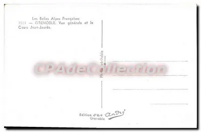 Grenoble — Vista geral e o Cours Jean-Jaurès — Édition d'Art Grenoble, n° 1024 — Verso