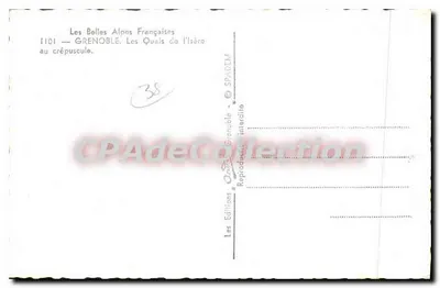 Grenoble — Widok brzegów rzeki Isère w zachodzie słońca — Wydawnictwo Grenoble — Rewers