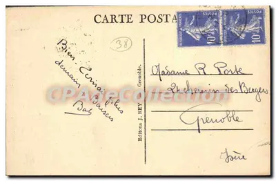 Grenoble — Fronton Sądu — Wydawnictwo J. REY, nr 38 — Rewers