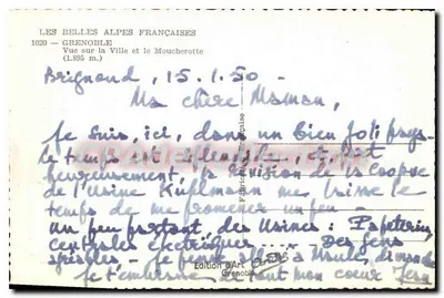 Grenoble — Uitzicht op de stad en het Moucherotte (1.895 m.) — André, Grenoble — Achterkant