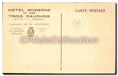 Hôtel Moderne i Trois Dauphins — Grenoble — Cliché R. Girard — Rewers