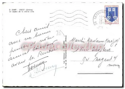 Crest — widok starego miasta — Les Éditions J. CELLARD — Rewers