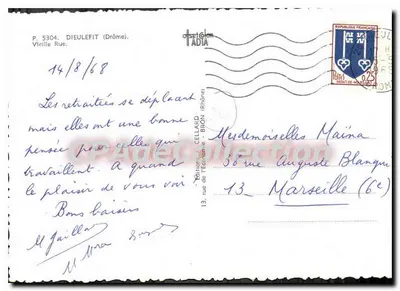 Dieulefit (Drôme) — Stara ulica — Wydawca Cellaud, nr P. 5304 — Rewers