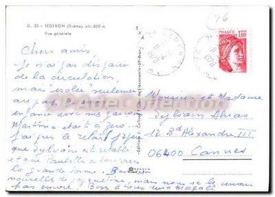 Sédéron (Drôme) — algemene uitzicht — Uitgever J. Callag — n° 20 — Achterkant