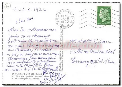 Saint-Julien-en-Quint — Algemene uitzicht. In de verte, Poort van Andorra en de bergen van Vercors — Uitgever Combier, St-Julien-en-Quint — Achterkant