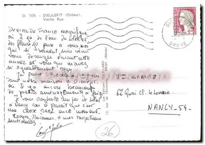 Dieulefit (Drôme) — Vecchia Strada — Le Edizioni Cellard-Bron (Rhône) n° 709 — Verso