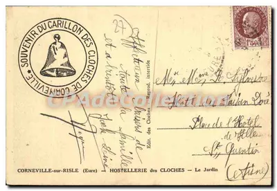 Jardim da Hostellerie des Cloches — Corneville-sur-Risle (Eure) — Editora das Cloches — Verso