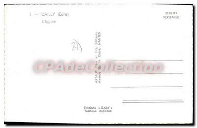 Cailly (Eure) — A Igreja — Edições Gaby, Nantes — Verso
