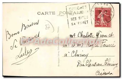Conches (Eure) — O Hospício e a Vale do Rouloir — Editor Bourgogne (irmãos) Château-Thierry — Verso