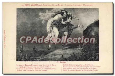 Os DOIS AMANTES, perto do Pont-Saint-Pierre (Eure) — Lenda do tempo de Carlos Magno — Ed. Laverget, Vernon, n° IV