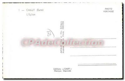 Cailly (Eure) — A Igreja — Edições Gaby — Verso