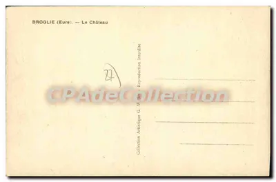 Broglie (Eure) — O Castelo — Coleção G. Walter — Verso
