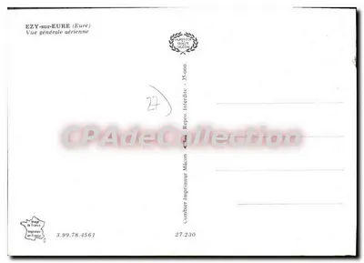Ezy-sur-Eure — Ogólny widok z lotu — Wydawca Combier, Macon — Rewers