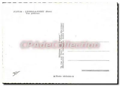 Lyons-la-Forêt — Vista geral — Edições 'La Cigogne' — Verso