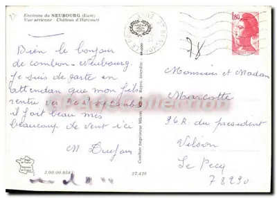 Castelo de Harcourt — Arredores de Neubourg (Eure) — Impressor Cambier — Verso