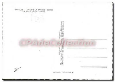 Lyons-la-Forêt — A Halle (século xviiie) — A. CIGORNE — Verso