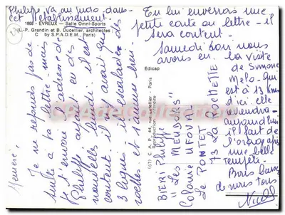 Evreux — Sala Omnisports — Édicap, Paris — Verso