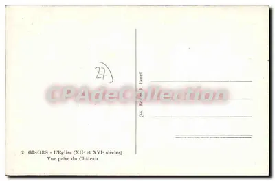 Gisors — Katedra (XII i XVI wiek) — Widok z zamku — Wydawnictwo R. Honaff — Rewers