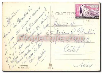 Chartres — Katedra — wydawca La Cité — Rewers