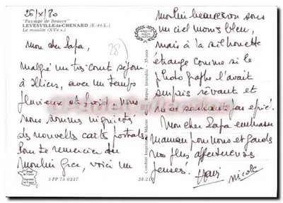 Młyn Levesville-la-Chenard (E.-et-L.) — XVe w. — Combier Wydawca — Rewers
