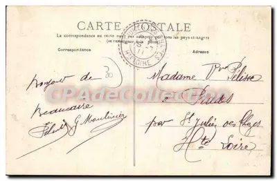 Beauchâtre — L'Hôtel de Ville — éditeur C. M. et timbre 5c — Verso