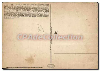 Gard — Karta historyczna i turystyczna — Wydawca: Blin & Cie, Paryż, n°30 — Rewers