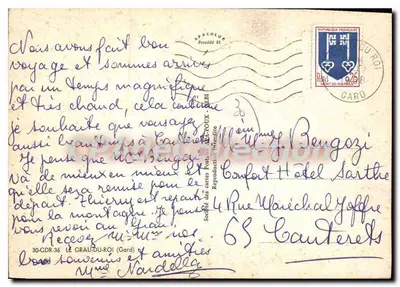 Gratuité van de Bon Vivant — Postzegels van Languedoc — Grav du Roi — Achterkant